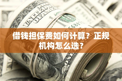 武汉借钱担保费如何计算？正规机构怎么选？
