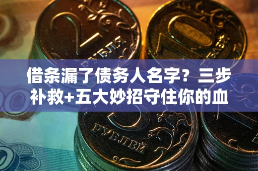 武汉借条漏了债务人名字？三步补救+五大妙招守住你的血汗钱