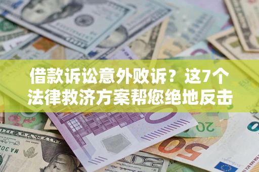武汉借款诉讼意外败诉？这7个法律救济方案帮您绝地反击！