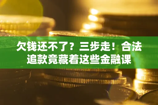 武汉欠钱还不了？三步走！合法追款竟藏着这些金融课