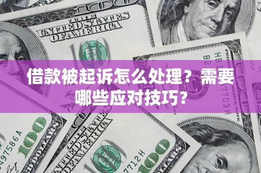 武汉借款被起诉怎么处理？需要哪些应对技巧？